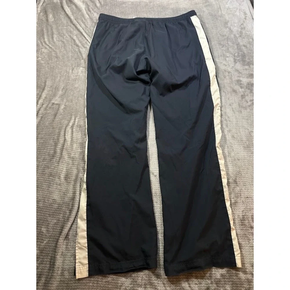 Nike Fit‎ Dry Track Pants Navy Blue White Piping XL Mens Small Split Hem 36X32